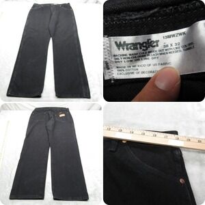Wrangler Jeans Mens 36x31 Black Cowboy Cut Western Rodeo‎ Workwear Straight VTG